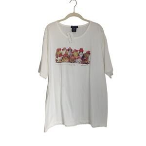 NWT NOS Vintage 90s Quail Hollow Sz XL Red Hot Cats in Hats T Shirt Bryan Moon